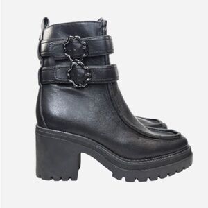 Sam & Libby Black Heeled  Moto Boots | 8